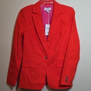 Orange Tailored Blazer with Notched Lapels